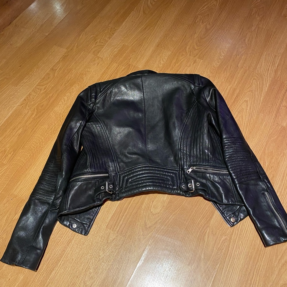 Zara Genuine Leather Moto Jacket ASO Kendall & Kylie Jenner, size small